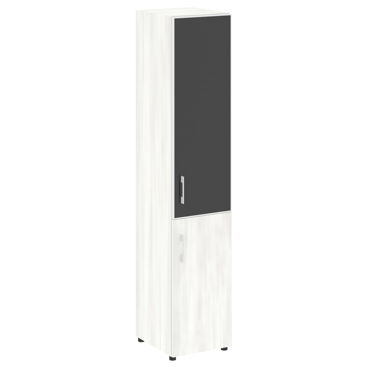 Шкаф узкий со стеклом LT-SU 1.2R white black 3