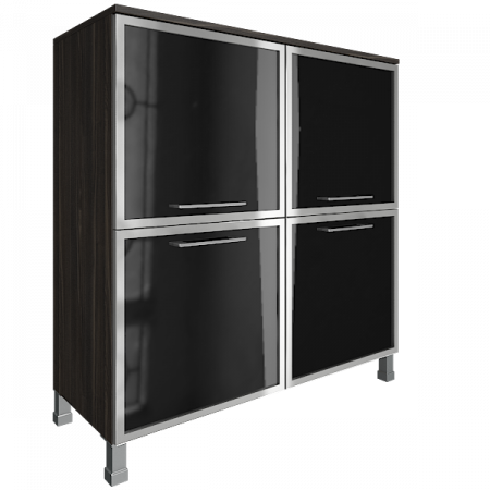 Шкаф квадратный со стеклом в раме LT-SD1.2R  white/black 4