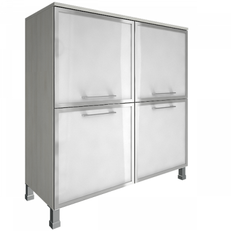 Шкаф квадратный со стеклом в раме LT-SD1.2R  white/black 5