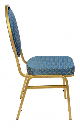 Банкетный стул Квин 20 мм золотой каркас, синий арш 2