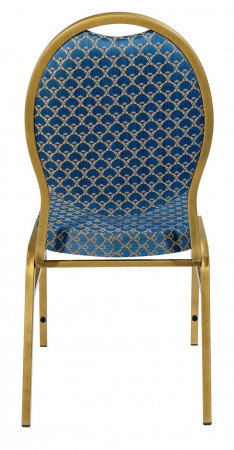 Банкетный стул Квин 20 мм золотой каркас, синий арш 3
